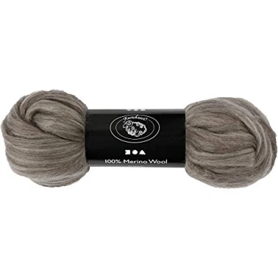 Afbeelding van Merino wol, 21 micron, natural grey, 100 gr