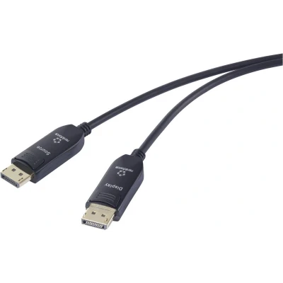 Afbeelding van Renkforce RF 6117770 DisplayPort kabel Glasvezel / Aansluitkabel stekker, stekker 20.00 m Zwart 8K UHD