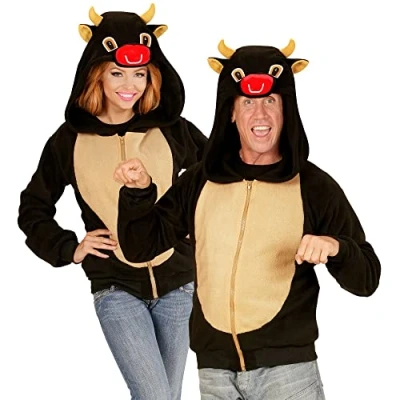 Afbeelding van Widmann Koe &amp; Stier Kostuum Cute Hoodie, Zwart Large / XL Carnavalskleding Verkleedkleding