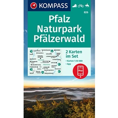 Afbeelding van KOMPASS Wanderkarten Set 826 Pfalz, Naturpark Pfälzerwald (2 Karten) 1:50.000