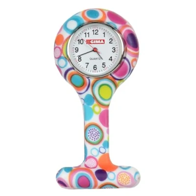 Afbeelding van Gima Siliconen verpleegstershorloge, ronde fancy bubbels