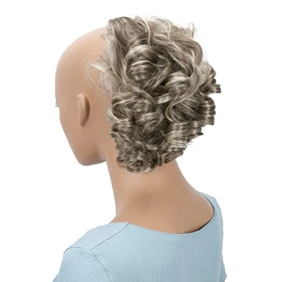 Afbeelding van PRETTYSHOP Haarstukje Scrunchy Updo Kapsels Bruidskapsels Volumineus Krullend Rommelig Knotje Bruin Blond Mix G8L