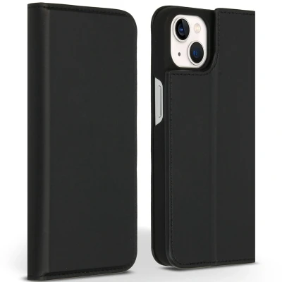 Afbeelding van Accezz Hoesje Geschikt voor iPhone 13 Met Pasjeshouder Premium Leather Slim Bookcase Zwart