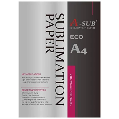 Afbeelding van A SUB Sublimatiepapier A4, 210 x 297 mm, 100 vellen, compatibel met EPSON, SAWGRASS, RICOH, Brother sublimatieprinters