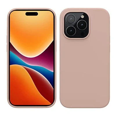 Afbeelding van kwmobile telefoonhoesje geschikt voor Apple iPhone 14 Pro Hoesje met siliconen coating Smartphone case in oudroze
