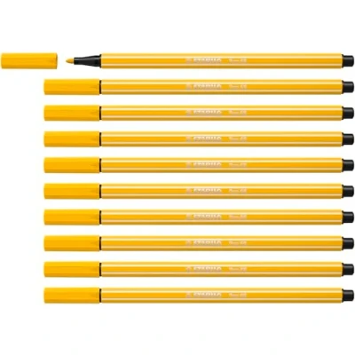 Image de STABILO Feutre dessin Pen 68 Lot de 10 feutres pointe moyenne Jaune (68/44)