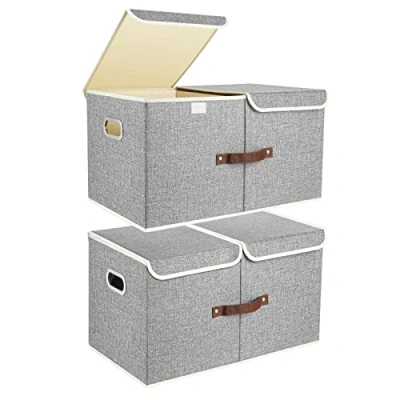 Afbeelding van Extra grote optionele bovenkastjes met opbergruimte in de berging, kluisjes voor dozen, speelgoed, organisatie huis en op kantoor, 2 stuks, grijs