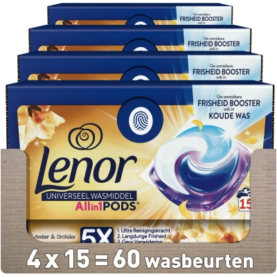 Afbeelding van Lenor Wasmiddel PODS Amber &amp; Orchidee 4 x 15 Wasbeurten
