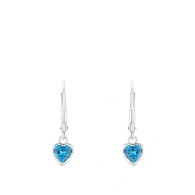Afbeelding van Prinzessin Lillifee Oorbellen voor kinderen, 925 Sterling zilver, met synthetische zirkonia, 2,1 cm, hart, geleverd in geschenkdoos, Zirkonia