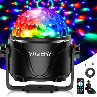Afbeelding van YAZEKY Feestverlichting, Disco Bal USB 360 Roterend Licht DJ 7RGB Licht, Bal, Facet voor Auto, DJ, KTV, Partij, Bar, Kerstmis (1 stuk)