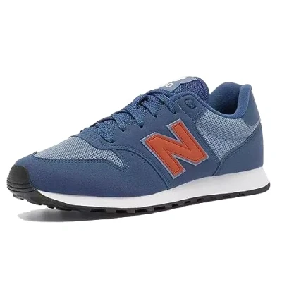 Afbeelding van New Balance 500 Unisex Sneakers laag, Maat: 41.5, Dark blue/red Imitatieleer/ textiel