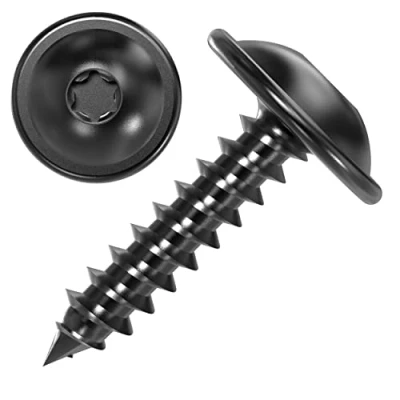 Afbeelding van 100 AUPROTEC plaatschroeven 3,9 x 16 mm platte kop met schijf TORX zwart verzinkt DIN 7049 mm, stuks