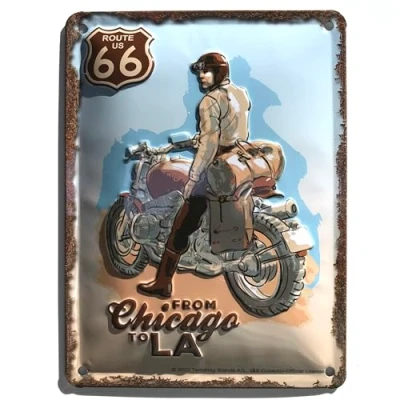 Afbeelding van Route 66 Biker Metalen Bord 15 x 20 cm