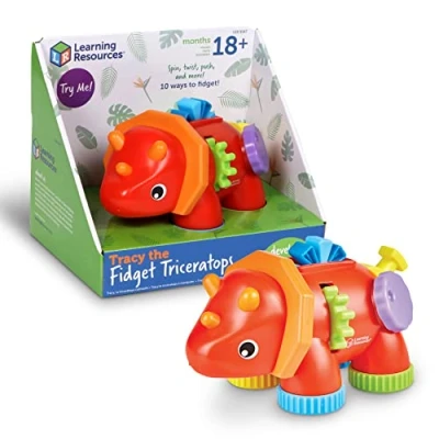 Afbeelding van Learning Resources Tracy Triceratops om te hanteren, 1 stuk, vanaf 18 maanden, baby, sensorisch uit de vroege kindertijd, fijne motoriek, Montessori speelgoed, LER9147