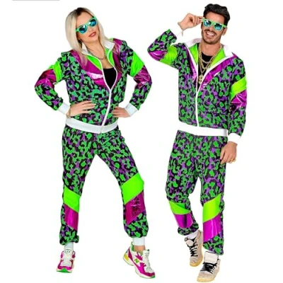 Afbeelding van Widmann Jaren 80 trainingspak dier, jas en broek, assi kostuum, proll retrostijl, badkamer, feest 80ties, carnaval