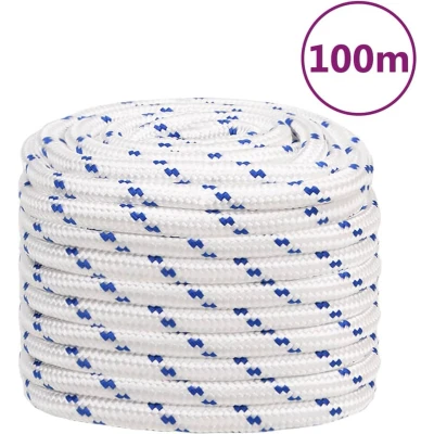 Afbeelding van vidaXL Boottouw 20 mm 100 m polypropyleen wit