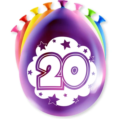 Afbeelding van Ballonnen 20 jaar party 30cm 8 stuks