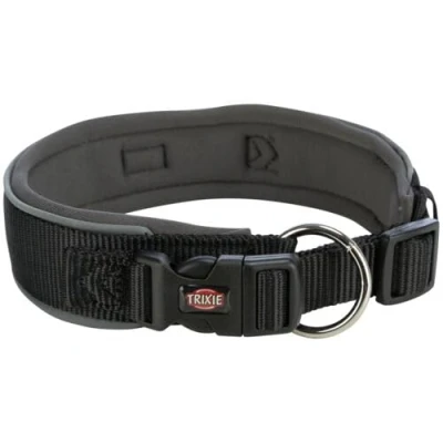 Afbeelding van Trixie Extra grote premium hondenhalsband, zwart/grafietgrijs
