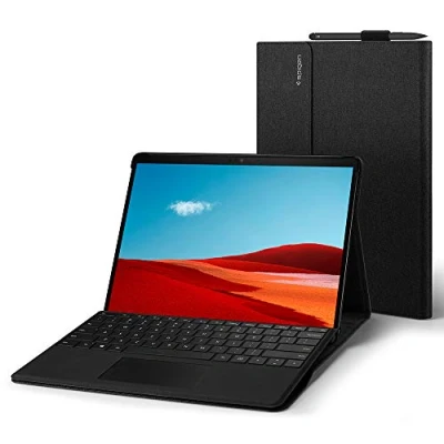 Afbeelding van Spigen Hoes Geschikt voor Microsoft Surface Pro X (21/19) Book Case Stand Folio Zwart