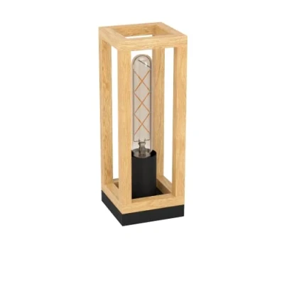 Afbeelding van EGLO Nafferton Tafellamp E27 10 cm Hout Zwart/Bruin