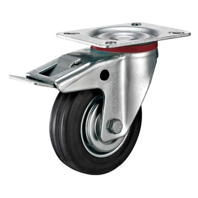 Afbeelding van Zwenkwiel met rem 75 mm rubber TARSUS