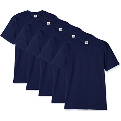 Afbeelding van Fruit of the Loom Super Premium T shirt met korte mouwen voor heren (5 stuks), Navy Blauw