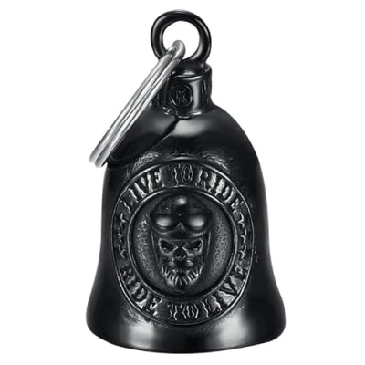 Afbeelding van Mocy Bell Motorbel Skull Live to Ride Guardian Gremlin roestvrij staal zwart