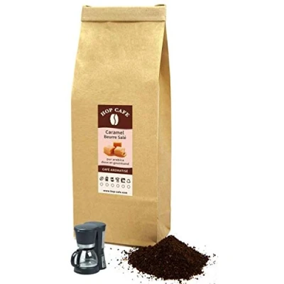 Image de HOP CAFE Café moulu Arôme Caramel Beurre Salé 250g pour cafetière Filtre