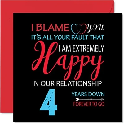 Afbeelding van Grappige verjaardagskaart voor echtgenoot of vrouwen, met opschrift &quot;Your Fault I&#039;m Extremely Happy&quot;, 145 mm x