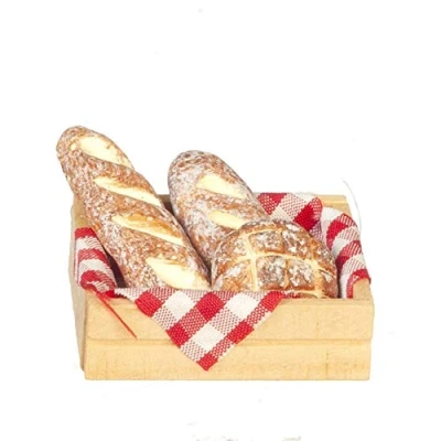 Afbeelding van Poppenhuis vers brood in doos miniatuur keuken boetiekbakkers 1:12 accessoires