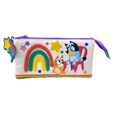 Afbeelding van CYPBRANDS CyP Brands Bluey, etui, schoolmateriaal, kleuterschool, regenboog, meerkleurig, officieel product, Estandar, Meerkleurig