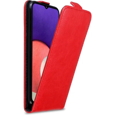 Afbeelding van Cadorabo Hoesje geschikt voor Samsung Galaxy A22 5G in APPEL ROOD Beschermhoes flip design Case Cover met magnetische sluiting