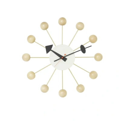 Afbeelding van Vitra Ball Clock Wandklok Naturel Pot Interieur