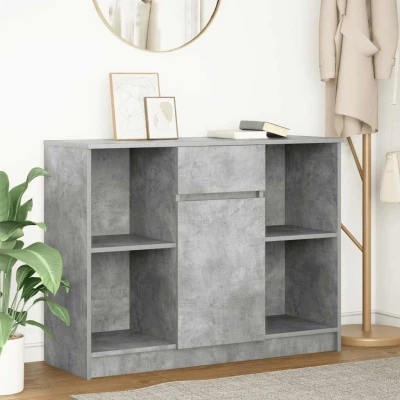 Afbeelding van vidaXL Dressoir met lade 101x35x76 cm spaanplaat betongrijs