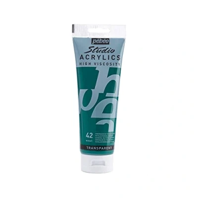 Afbeelding van Pebeo, Kleuren + verf voor doe het zelvers, Studio Acrylics fijne acrylverf (Ftalocyanine smaragdgroen, 250 ml)