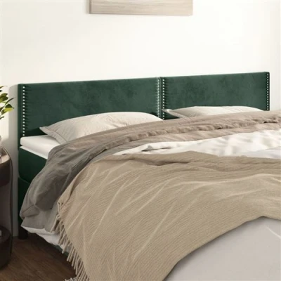 Afbeelding van vidaXL Hoofdborden 2 st 90x5x78/88 cm fluweel donkergroen
