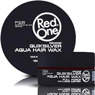 Afbeelding van RedOne Aquatische haarwas, grijs, 150 ml, randcontrole, ultra grip, haarwax voor mannen en vrouwen, watermeloengeur, maximale controle