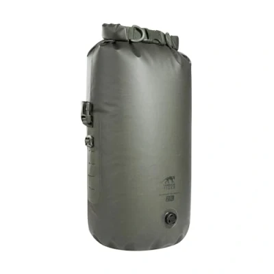 Afbeelding van Tasmanian Tiger TT Stuffbag 25 WPV waterdichte draagtas liter met rolsluiting en compressieventiel voor outdoor, boot, watersport, olijfsteen grijs