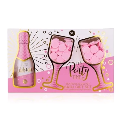 Afbeelding van geschenk set vrouwen verjaardag leuk roze bath gift douche gel