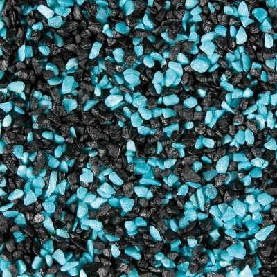 Afbeelding van Aquariumgrind Gruzo Turkoois/Zwart 6 8 mm 1 kg