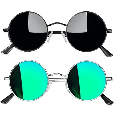 Afbeelding van Joopin Hippie Ronde zonnebril, steampunk, retrostijl, metalen frame