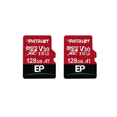 Afbeelding van Patriot Memory 128 GB A1/V30 geheugenkaart voor Android telefoons en tablets, 4K video opname pakket van 2