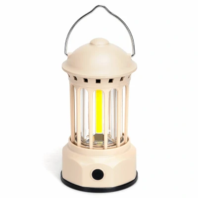 Afbeelding van Camping LEDlamp op batterijen (exclusief) tentlamp warmwit creme noodlamp met ophanghaak