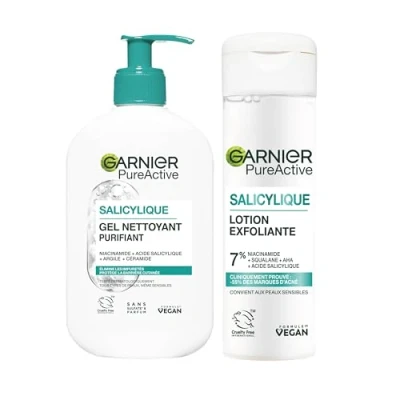 Afbeelding van Garnier Pureactive Salicylzuur, routine, anti imperfecties, Milky Exfoliator + Deep Cleanser Niacinamide
