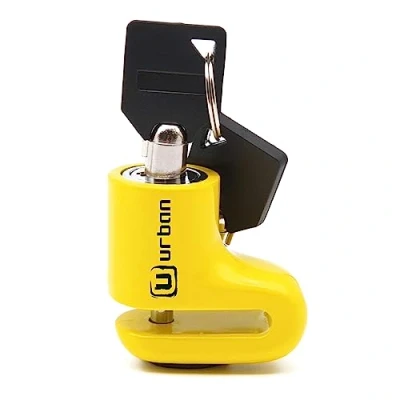 Image de URBAN 564A Cadenas Moto Disque, Universel Ø5mm, Le Plus Compact, Léger et Portable, Visible, Dissuasif, Fermeture en Acier, Antivol Blocage Étrier Disque Frein Moto, Vélo, Trottinette