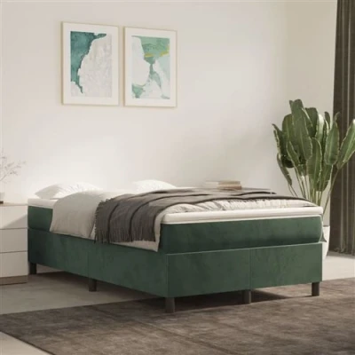 Afbeelding van vidaXL Boxspring met matras fluweel donkergroen 120x200 cm