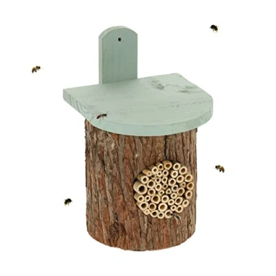 Afbeelding van Relaxdays insectenhotel hangend bijenhotel balkon rond bijenhuis insectenhuis tuin
