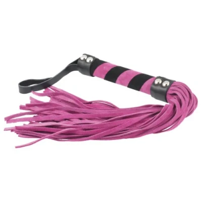 Afbeelding van Rimba Bondage Play SM zweepje met 36 strengen roze