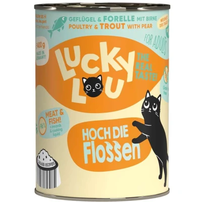 Afbeelding van 6x 400g Lucky Lou Lifestage Adult Poultry &amp; Trout Wet kattenvoer