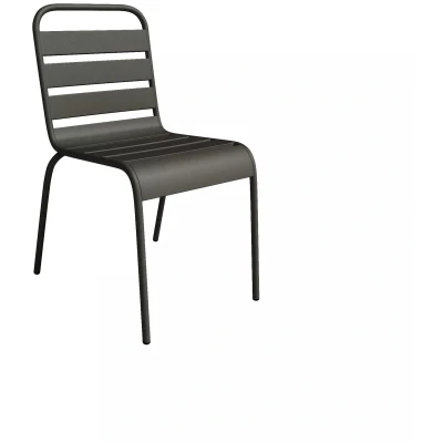 Afbeelding van Vente unique Set van 2 opstapelbare tuinstoelen metaal Donkergrijs MIRMANDE L 47.5 cm x H 79 D 59